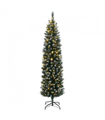 vidaXL Artificial Slim Christmas Tree 300 LEDs 240 cm — Model: with leds
