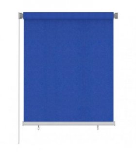 vidaXL Outdoor Roller Blind 125(W)x140(H) cm Blue HDPE — Size: 120 x 140 cm