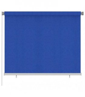 vidaXL Outdoor Roller Blind 185(W)x140(H) cm Blue HDPE — Size: 180 x 140 cm