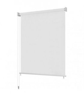 vidaXL Outdoor Roller Blind 205(W)x140(H) cm White — Size: 200 x 140 cm