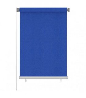 vidaXL Outdoor Roller Blind 105(W)x140(H) cm Blue HDPE — Size: 100 x 140 cm