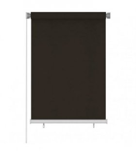 vidaXL Outdoor Roller Blind 105(W)x140(H) cm Brown HDPE — Size: 100 x 140 cm