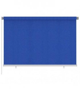 vidaXL Outdoor Roller Blind 225(W)x140(H) cm Blue HDPE — Size: 220 x 140 cm