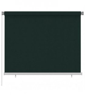 vidaXL Outdoor Roller Blind 185(W)x140(H) cm Dark Green HDPE — Size: 180 x 140 cm