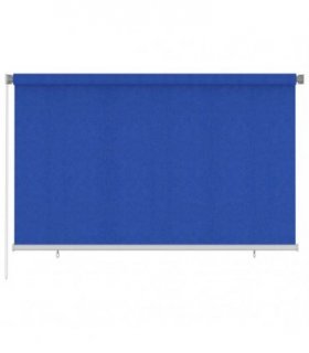 vidaXL Outdoor Roller Blind 245(W)x140(H) cm Blue HDPE — Size: 240 x 140 cm