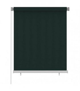 vidaXL Outdoor Roller Blind 125(W)x140(H) cm Dark Green HDPE — Size: 120 x 140 cm