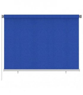 vidaXL Outdoor Roller Blind 205(W)x140(H) cm Blue HDPE — Size: 200 x 140 cm