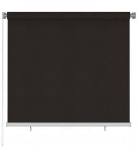 vidaXL Outdoor Roller Blind 165(W)x140(H) cm Brown HDPE — Size: 160 x 140 cm