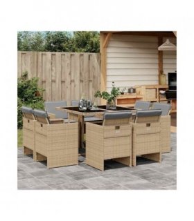 vidaXL Garden Dining Set | Mix Beige, Black, Light Grey