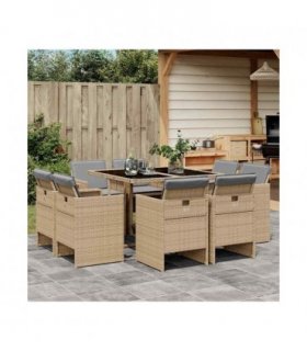 vidaXL Garden Dining Set | Mix beige and black