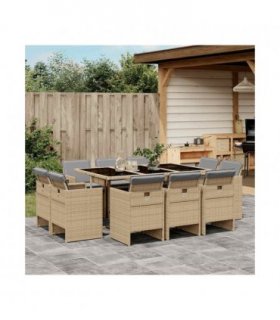 vidaXL Garden Dining Set | Mix beige and black — V0672218323