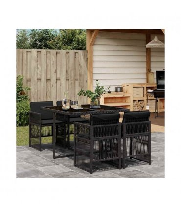 vidaXL Garden Dining Set | Black — V0672218461