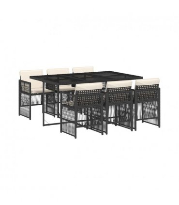 vidaXL Garden Dining Set | Black, Cream White — Colour: black and cream