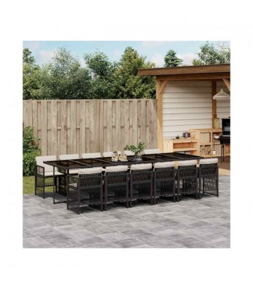 vidaXL Garden Dining Set | Black — Colour: black and cream