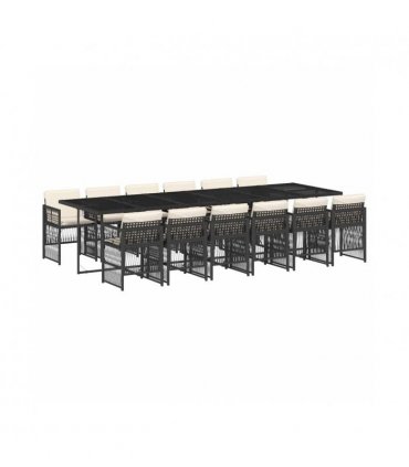 vidaXL Garden Dining Set | Black — Colour: black and cream