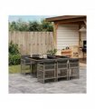 vidaXL Garden Dining Set | Grey and Black