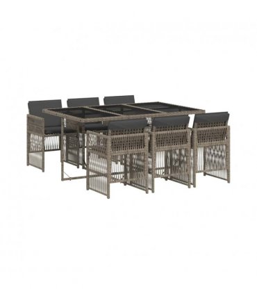 vidaXL Garden Dining Set | Grey and Black