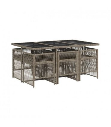 vidaXL Garden Dining Set | Grey and Black