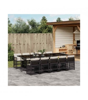 vidaXL Garden Dining Set | Black, Cream White — Colour: black and cream — V0672218476