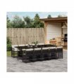 vidaXL Garden Dining Set | Black, Cream White — Colour: black and cream — V0672218476
