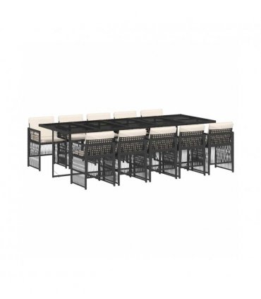 vidaXL Garden Dining Set | Black, Cream White — Colour: black and cream — V0672218476