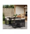 vidaXL Garden Dining Set | Black, Cream White — Colour: black and cream — V0672218481