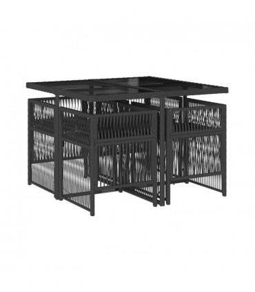 vidaXL Garden Dining Set | Black, Cream White — Colour: black and cream — V0672218481