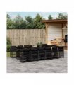vidaXL Garden Dining Set | Black | PE Rattan | 12-seater | Stackable
