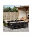 vidaXL Garden Dining Set | Black and cream white — V0672218497