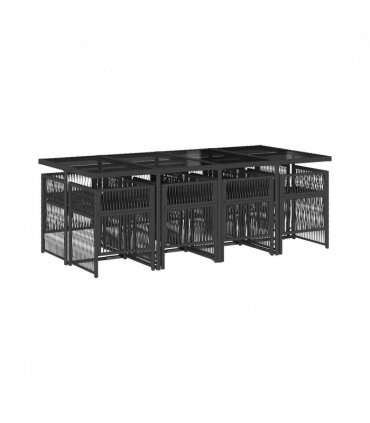 vidaXL Garden Dining Set | Black and cream white — V0672218497
