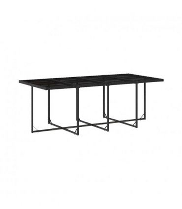 vidaXL 13 Piece Garden Dining Set with Cushions Black Poly Rattan — Colour: black and cream — V0672218519