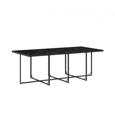 vidaXL 13 Piece Garden Dining Set with Cushions Black Poly Rattan