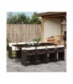 vidaXL Garden Dining Set | Brown, Cream White, Black — Colour: brown and cream