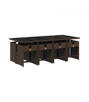 vidaXL Garden Dining Set | Brown, Cream White, Black — Colour: brown and cream