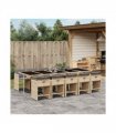 vidaXL Garden Dining Set | Mix beige | PE rattan | 10-seater | Foldable