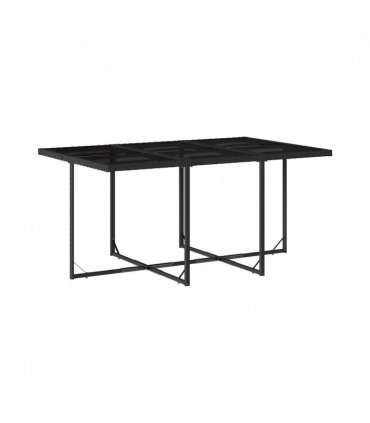 vidaXL Garden Dining Set | Black | PE rattan | 7 Piece Set | Foldable — Colour: black and cream