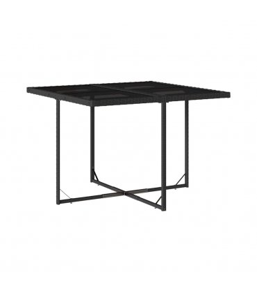 vidaXL Garden Dining Set | Black | PE rattan | 4-seater | Foldable