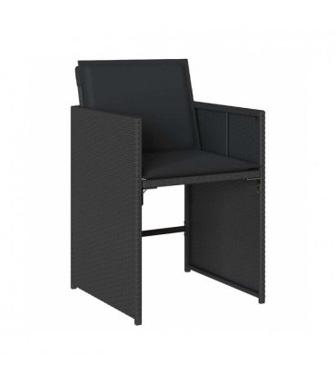 vidaXL Garden Dining Set | Black | PE rattan | 4-seater | Foldable