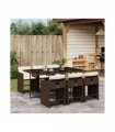 vidaXL Garden Dining Set | Brown, Cream White, Black — Colour: brown and cream — V0672218591