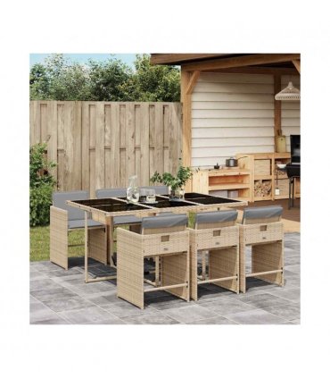 vidaXL Garden Dining Set | Mix beige, light grey
