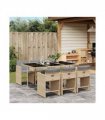 vidaXL Garden Dining Set | Mix beige, light grey