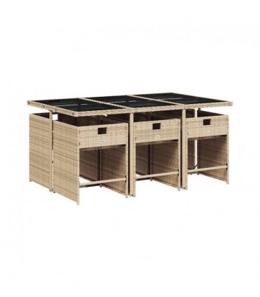 vidaXL Garden Dining Set | Mix beige, light grey