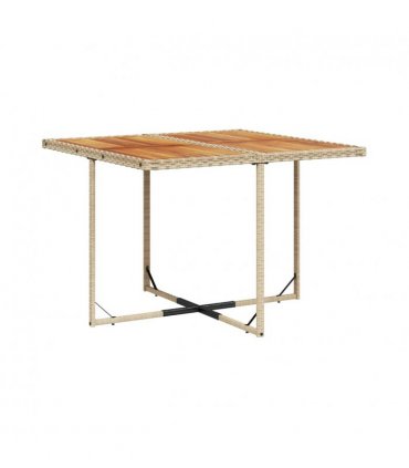 vidaXL 5 Piece Garden Dining Set with Cushions Beige Poly Rattan — Colour: beige and cream