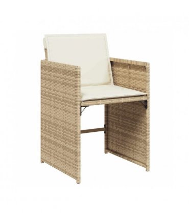 vidaXL Garden Dining Set | Beige, Cream white, Black — Colour: beige and cream