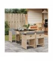 vidaXL Garden Dining Set | Mix beige, Light Grey, Black