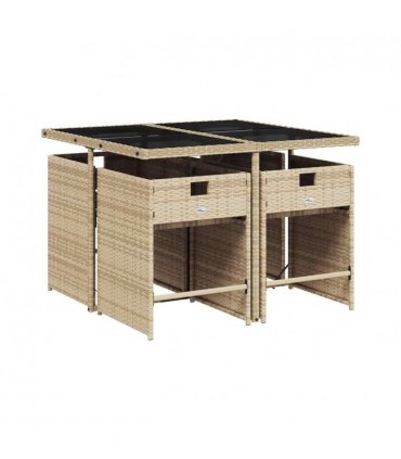 vidaXL Garden Dining Set | Mix beige, Light Grey, Black