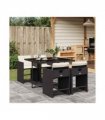 vidaXL Garden Dining Set | Black and cream white — V0672218609