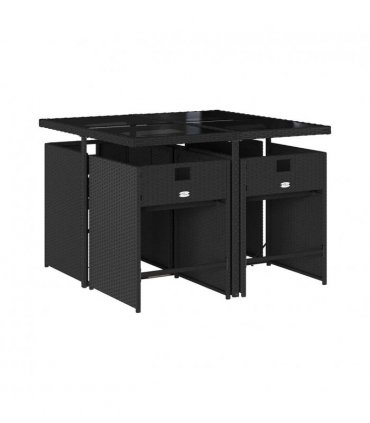 vidaXL Garden Dining Set | Black and cream white — V0672218609