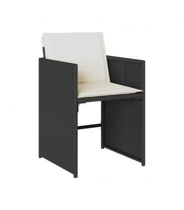 vidaXL Garden Dining Set | Black and cream white — V0672218609