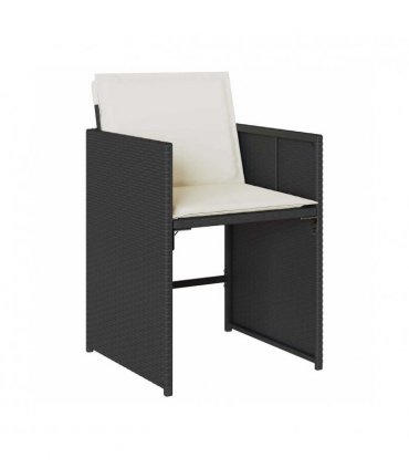 vidaXL Garden Dining Set | Black | PE Rattan | 8-seater | Foldable — Colour: black and cream